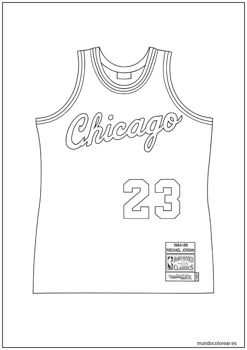 Página Para Colorear De La Camiseta De Michael Jordan Chicago Bulls