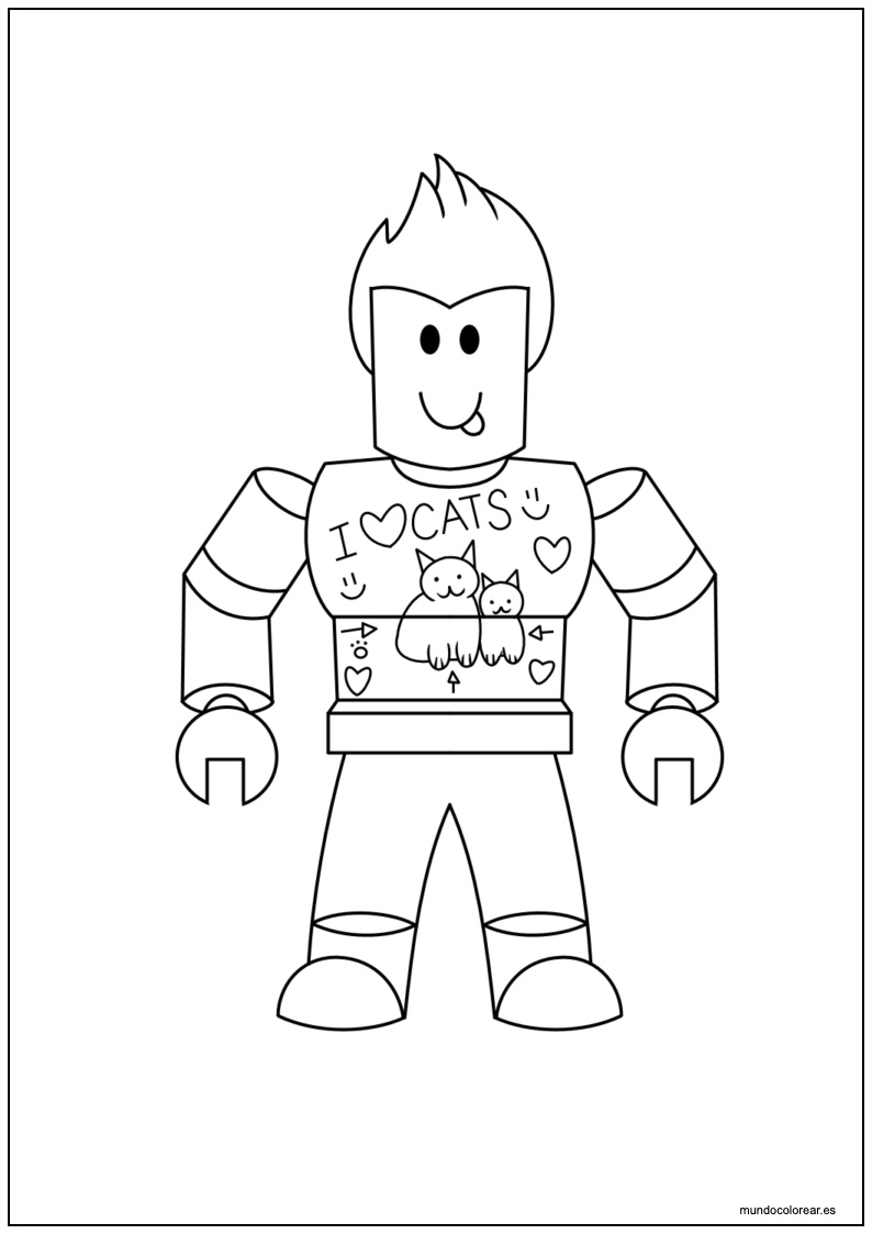 Dibujo Roblox Me Encantan Los Gatos Para Imprimir
