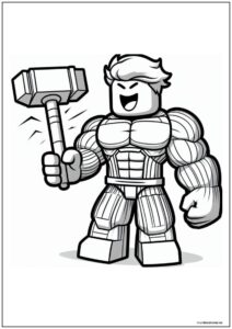 Dibujo Roblox Con Martillo Para Imprimir