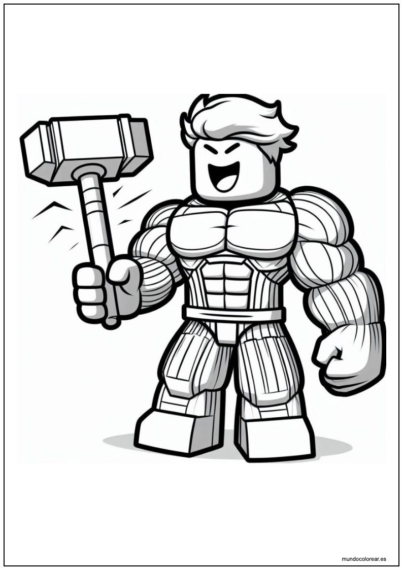 Dibujo Roblox Con Martillo Para Imprimir