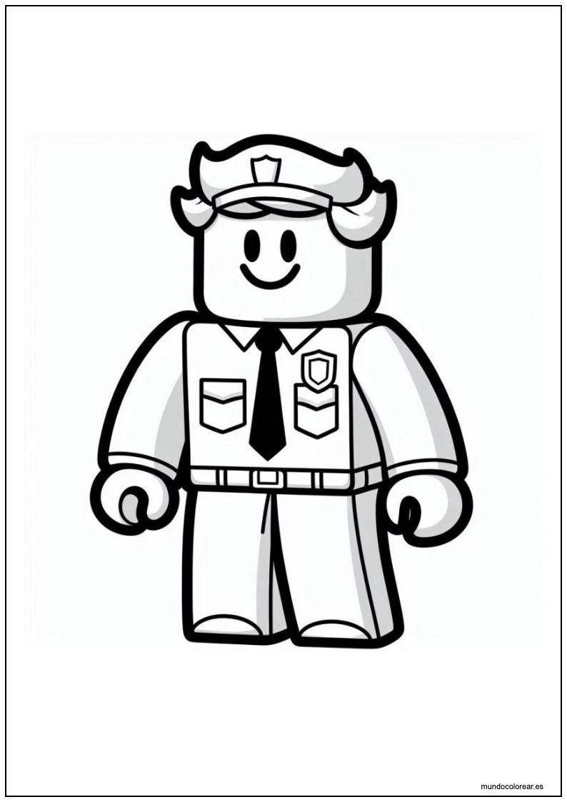 Dibujo Roblox Policía Para Colorear