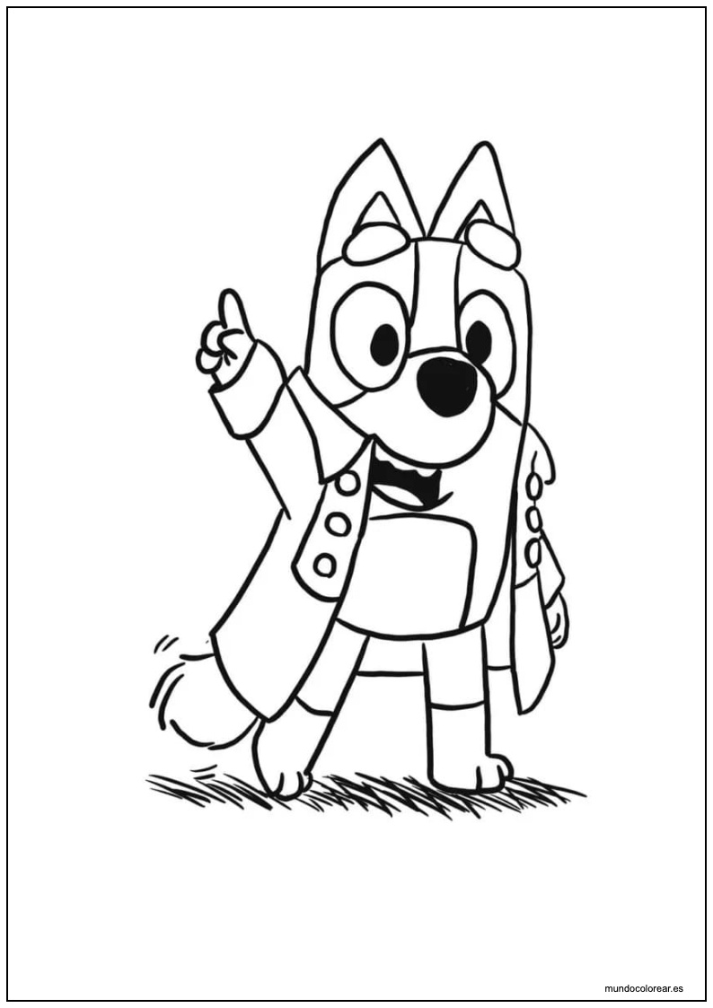 Dibujo De Bluey Disfrazado Para Colorear