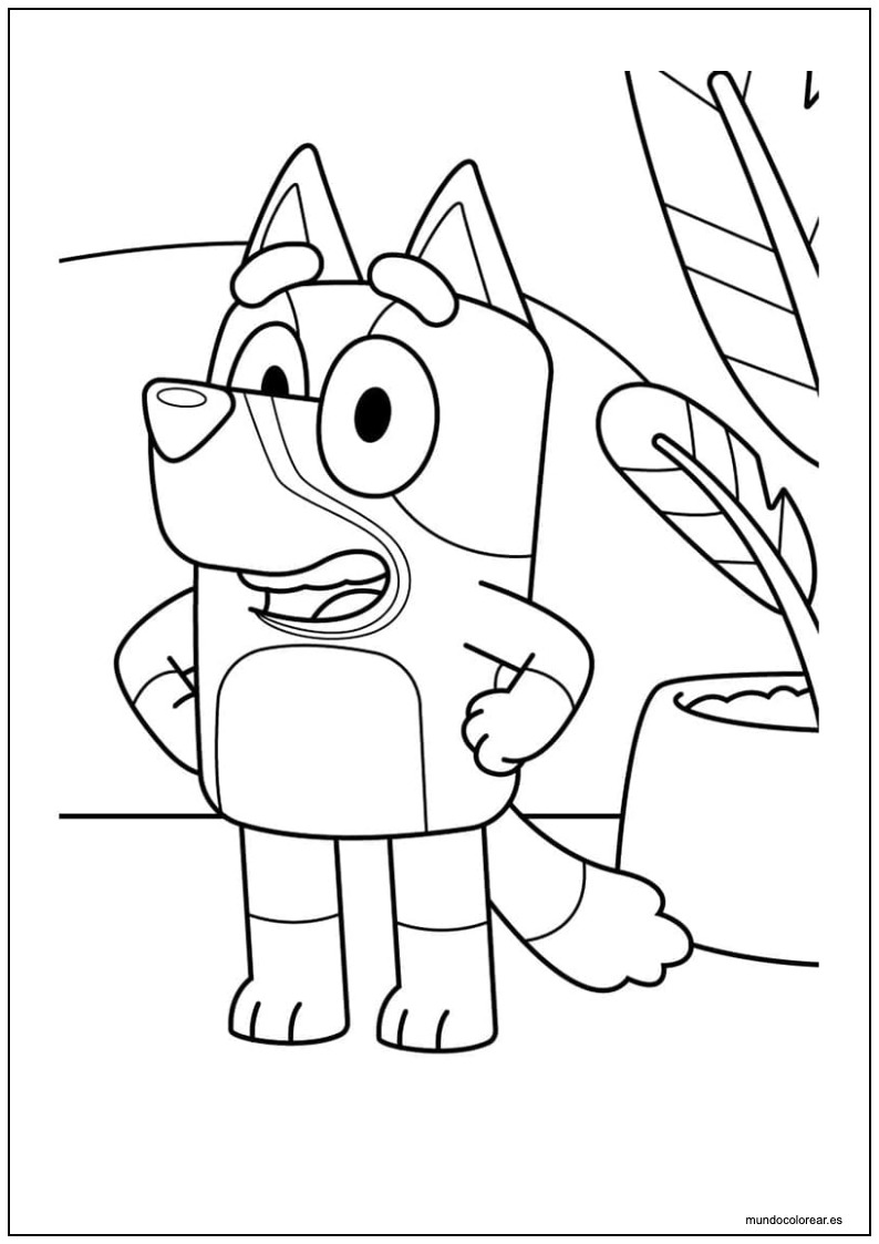 Dibujo De Bluey Feliz Para Imprimir