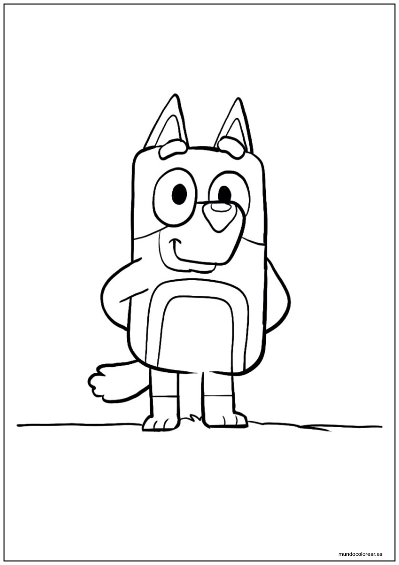 Dibujo De Bluey Sonriendo Para Colorear