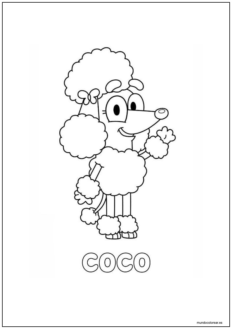 Dibujo De Coco Poodle Bluey Para Imprimir