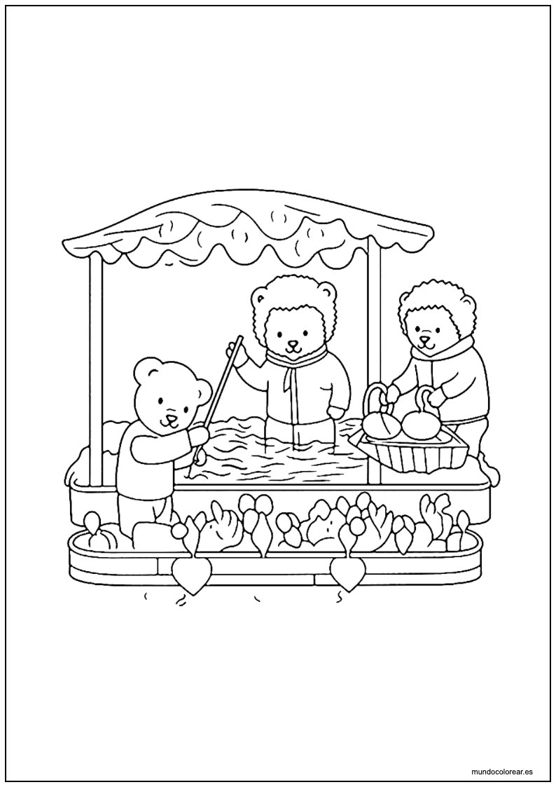 Dibujo De Cozy Friends Ositos Cosechando Para Colorear