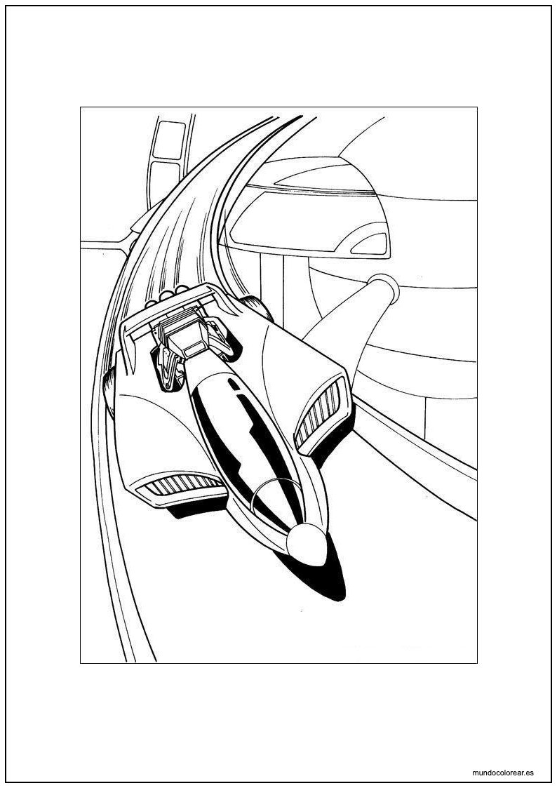 Dibujo De Hot Wheels Aero Pod En Circuito Futurista Para Imprimir