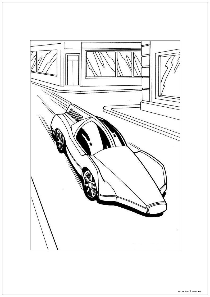 Dibujo De Hot Wheels El Rey Strip Con Su Deora Para Imprimir
