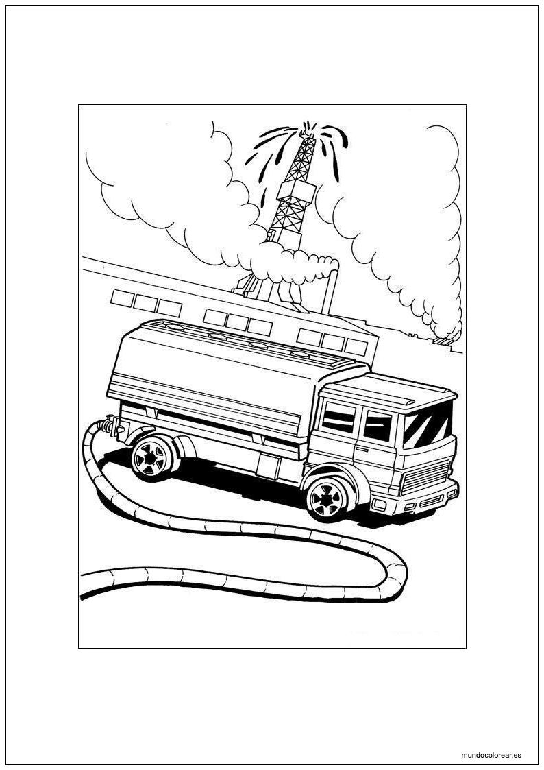 Dibujo De Hot Wheels Jack Wheeler Con Su Camión Cisterna Para Imprimir