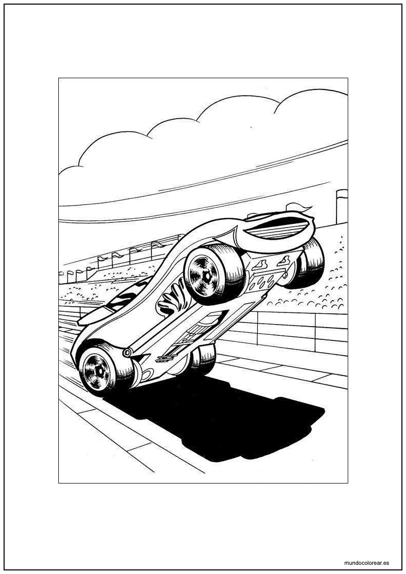 Dibujo De Hot Wheels Rodger Dodger Haciendo Acrobacia Para Colorear
