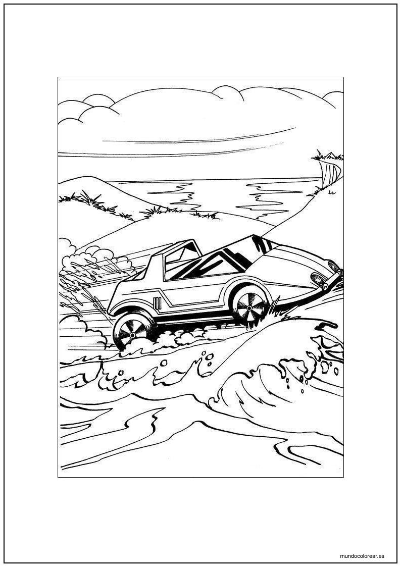 Dibujo De Hot Wheels Surf Crate En La Playa Para Imprimir