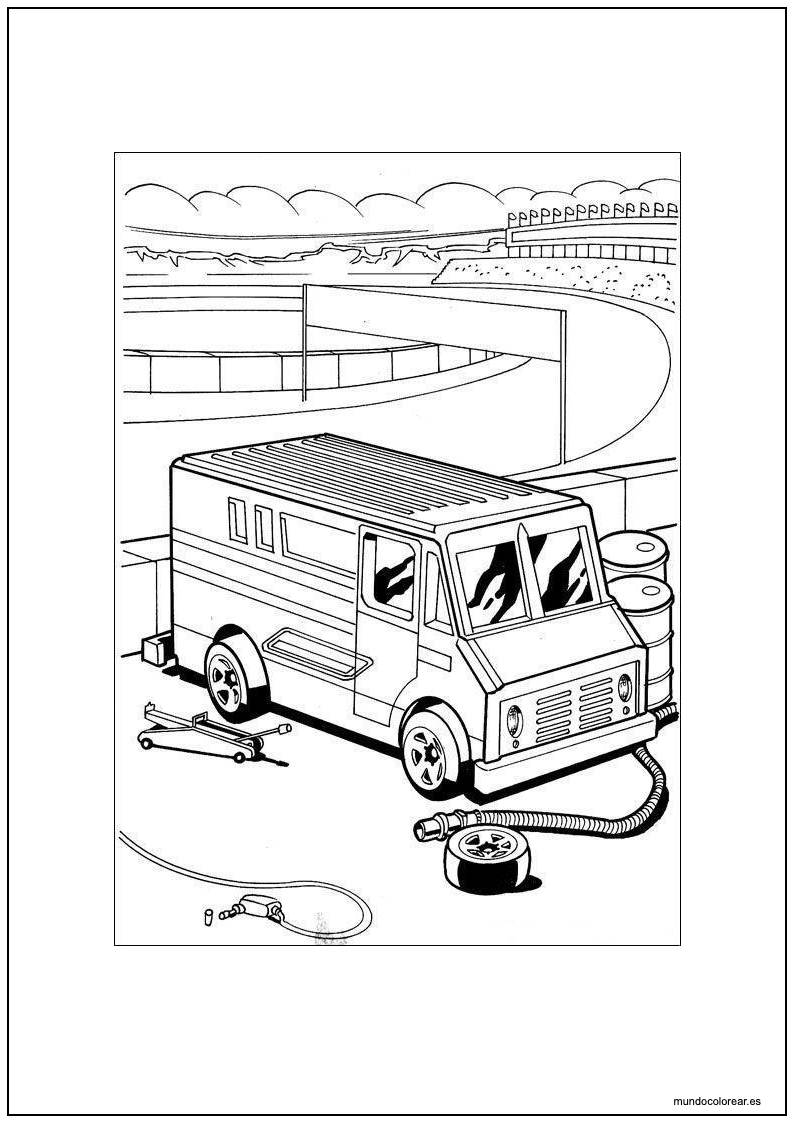Dibujo De Hot Wheels Team Hot Wheels Box Van Para Colorear