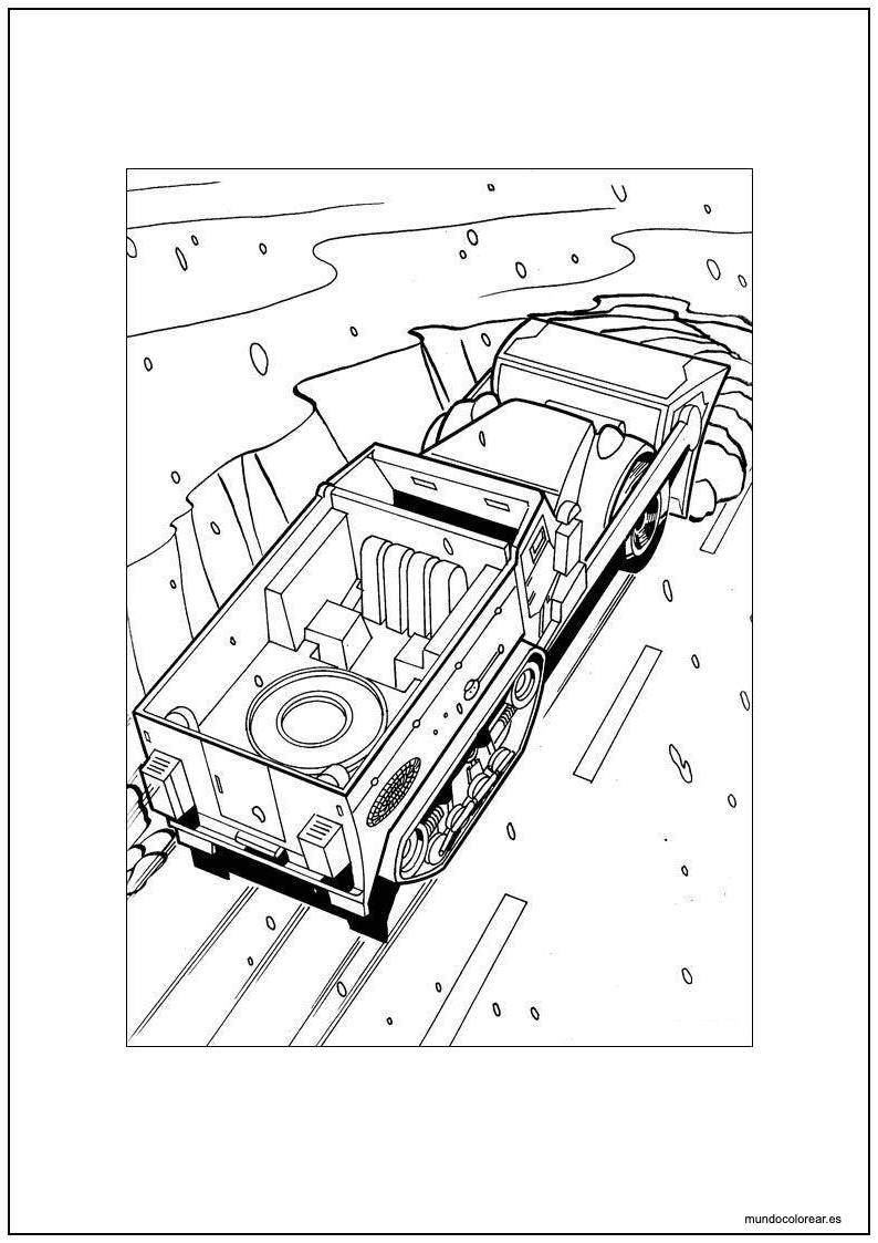 Dibujo De Hot Wheels Tork Maddox Con Camión Pesado Para Colorear