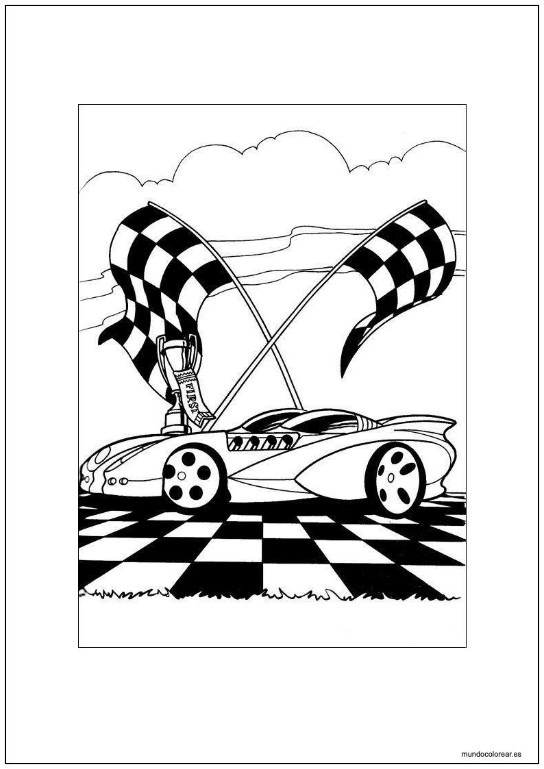 Dibujo De Hot Wheels Vert Wheeler Ganando La Carrera Para Imprimir