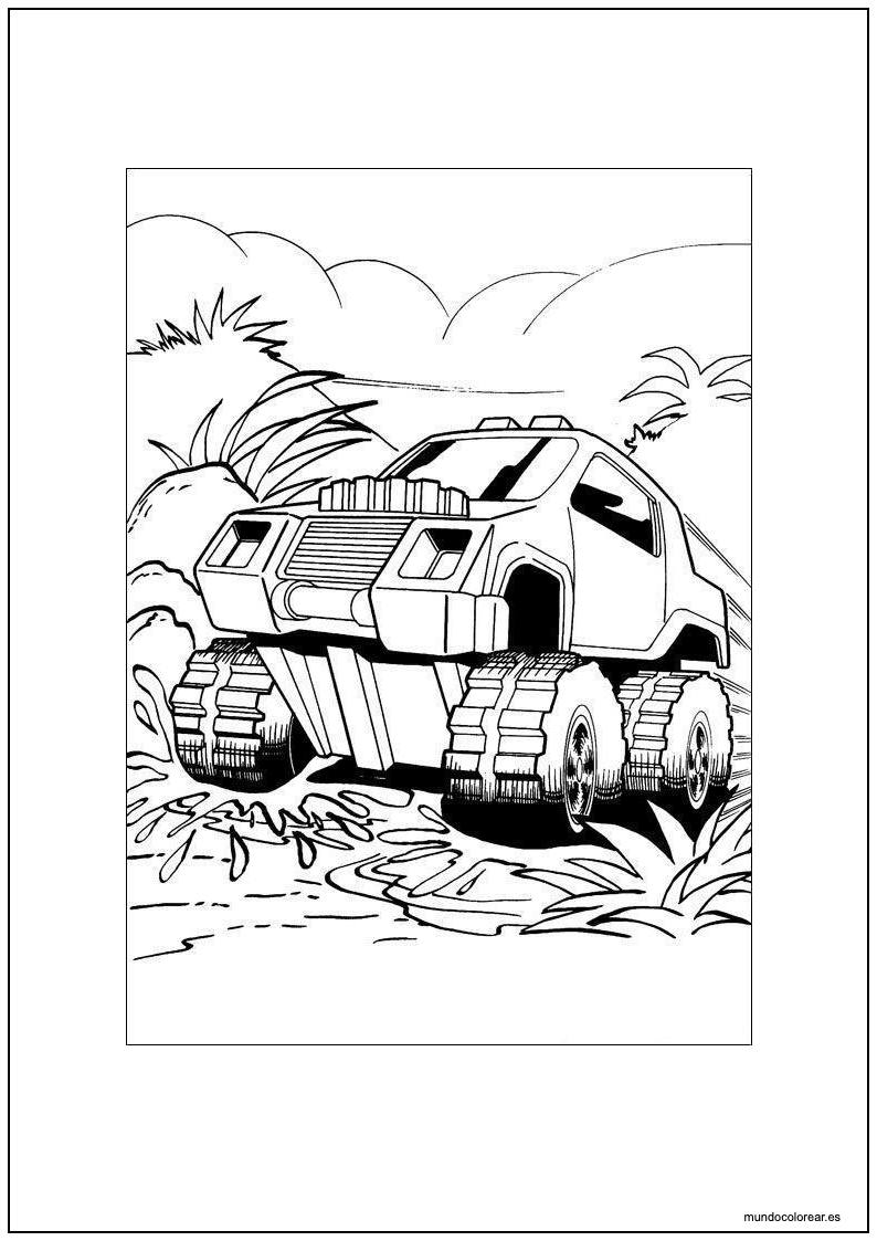 Dibujo De Hot Wheels Wyatt Con Su Monster Truck Todoterreno Para Colorear