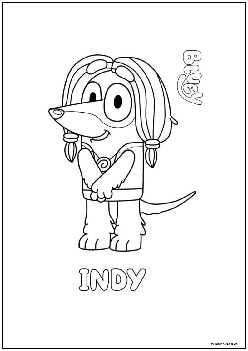 Dibujo De Indy Bluey Para Imprimir
