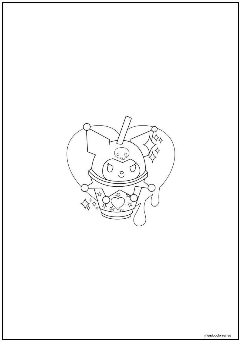 Dibujo De Kuromi Con Helado Para Imprimir