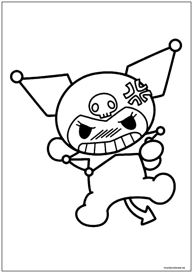 Dibujo De Kuromi Enfadada Para Colorear
