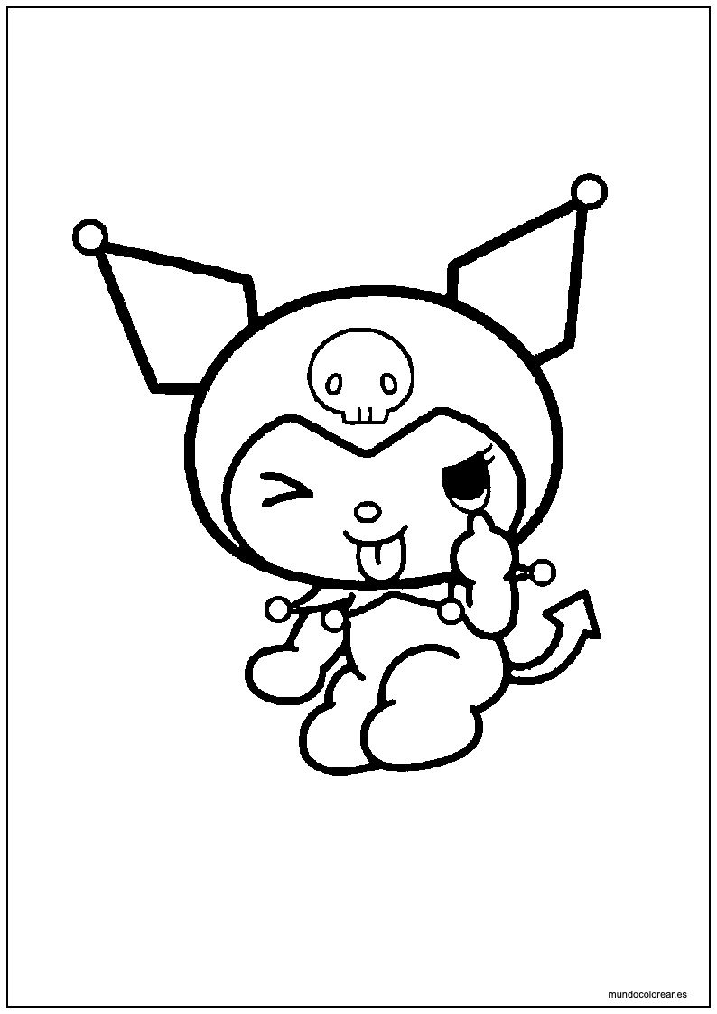 Dibujo De Kuromi Sacando La Lengua Para Imprimir