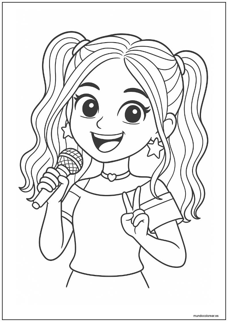 Dibujo De Luluca Con Micrófono Para Colorear
