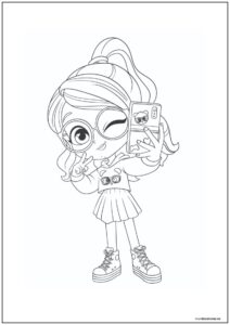 Dibujo De Luluca Haciéndose Una Foto Para Colorear