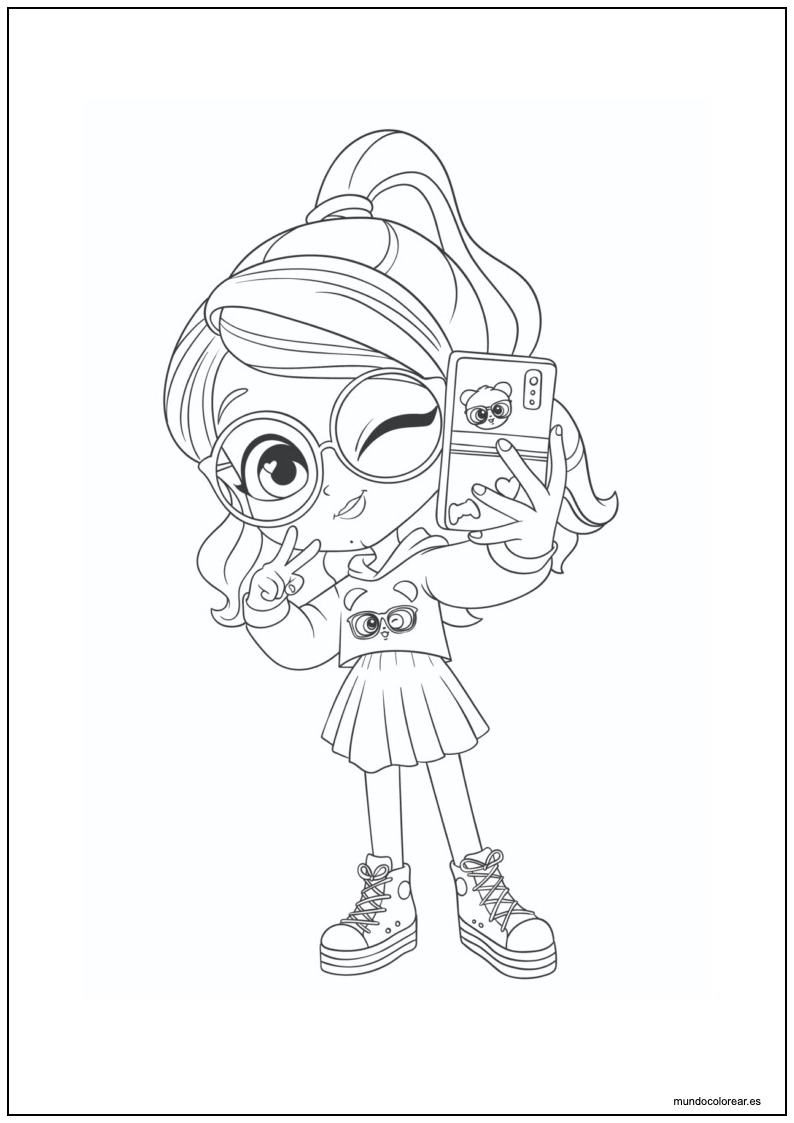 Dibujo De Luluca Haciéndose Una Foto Para Colorear