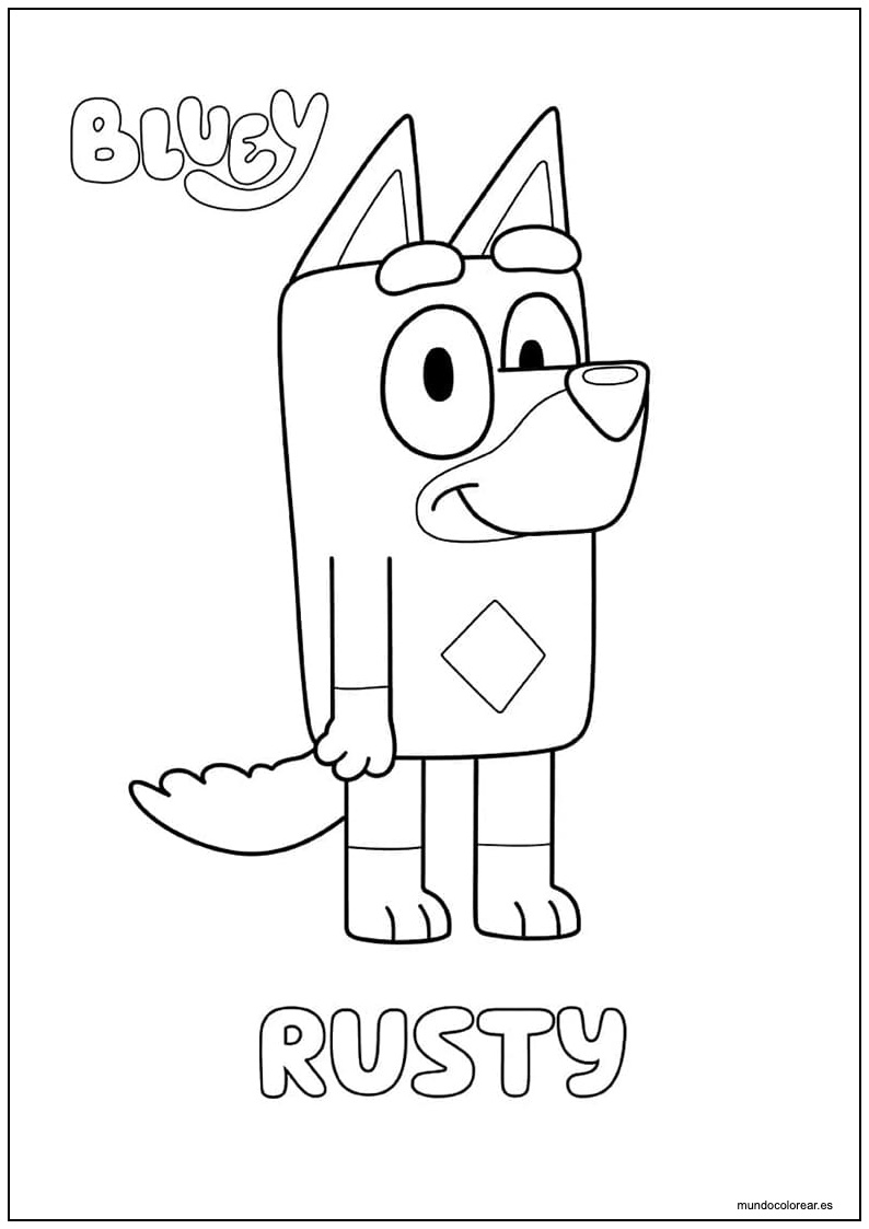 Dibujo De Rusty Bluey Para Colorear
