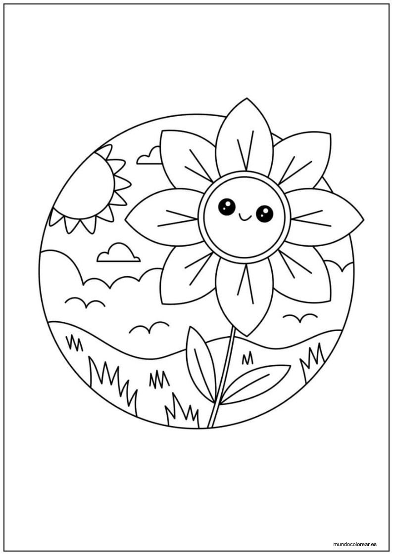 Dibujo De Flor Para Colorear