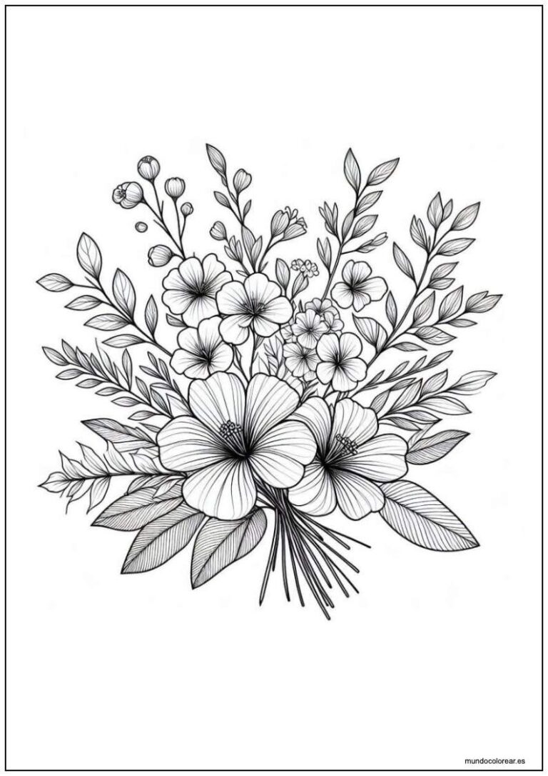 Dibujo De Flores Para Imprimir Y Colorear