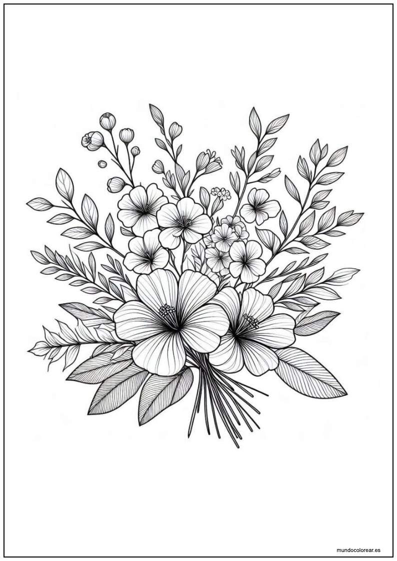 Dibujo De Flores Para Imprimir Y Colorear