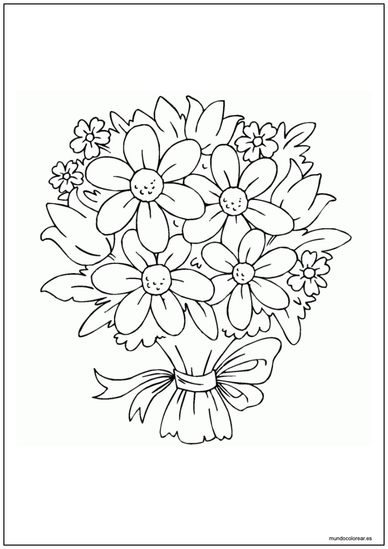 Dibujo Ramo De Flores Para Imprimir