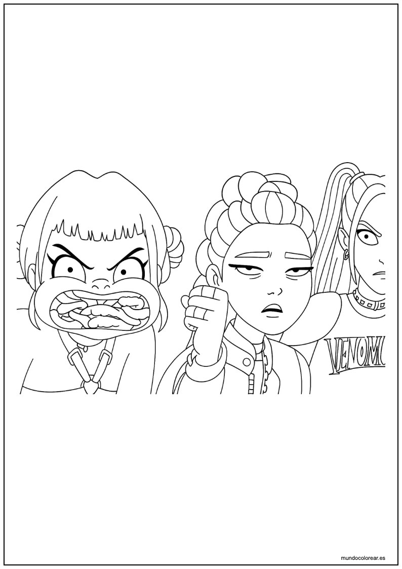 Guerreras Del Kpop Enfadadas Para Colorear