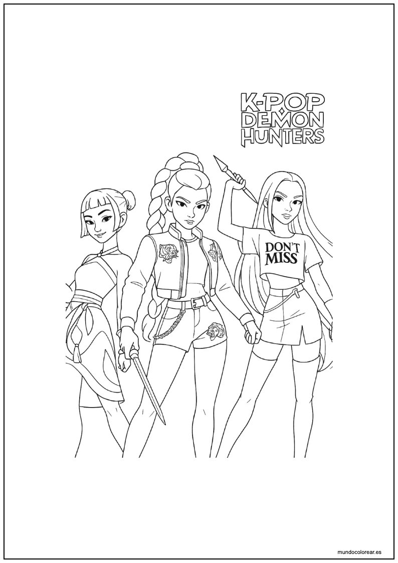 Guerreras Del Kpop Para Colorear E Imprimir Pdf