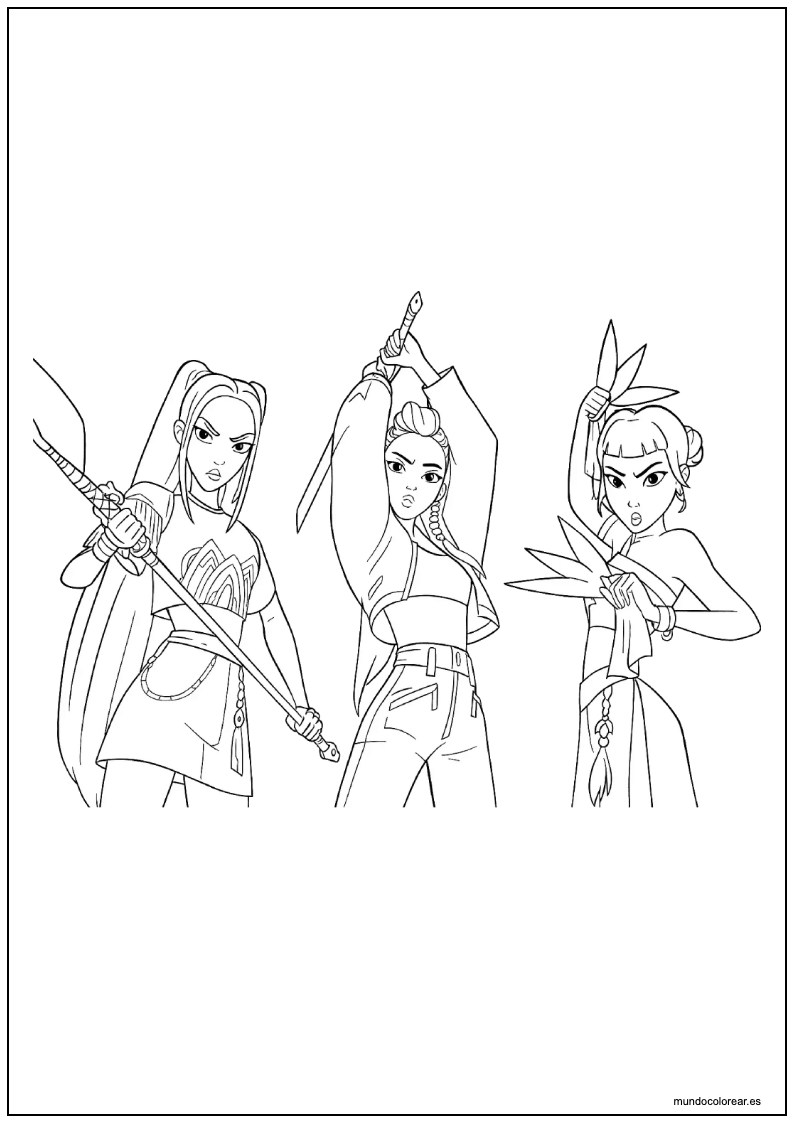 Guerreras Del Kpop Para Colorear Pdf