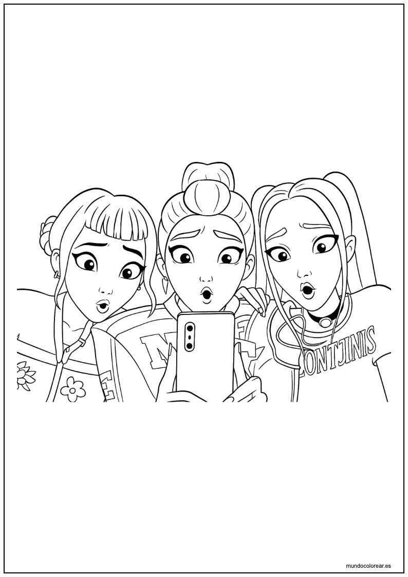 Guerreras Del Kpop Sorprendidas Para Colorear