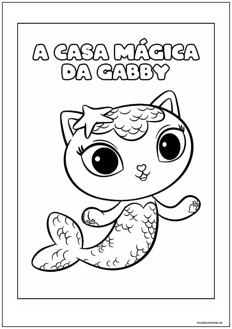 La Casa Mágica De Gabby Gato Sirena Para Colorear