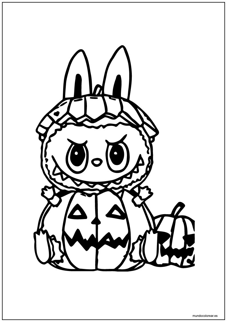 Labubu Halloween Para Colorear