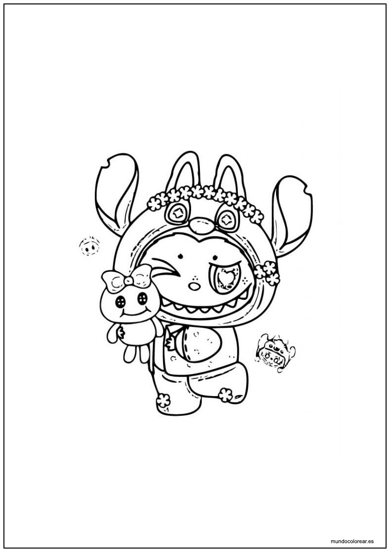 Labubu Con Peluche Para Imprimir