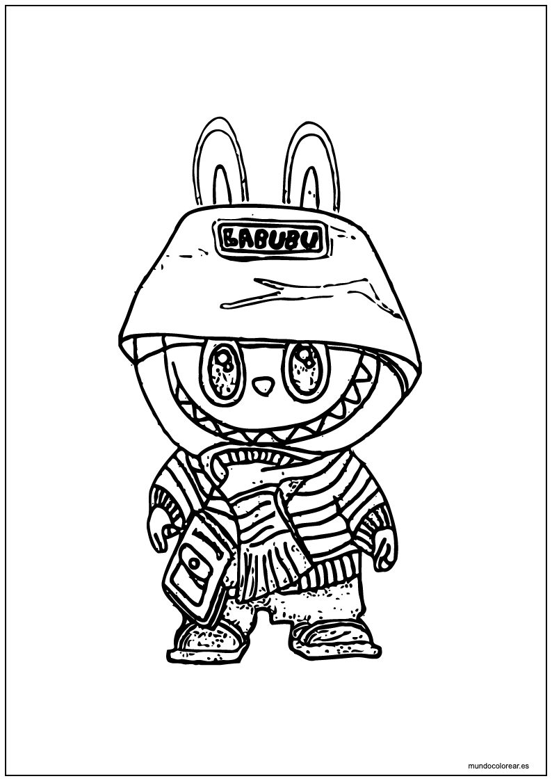 Labubu En Invierno Para Colorear