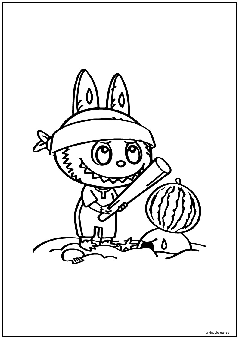 Labubu Jugando Para Imprimir