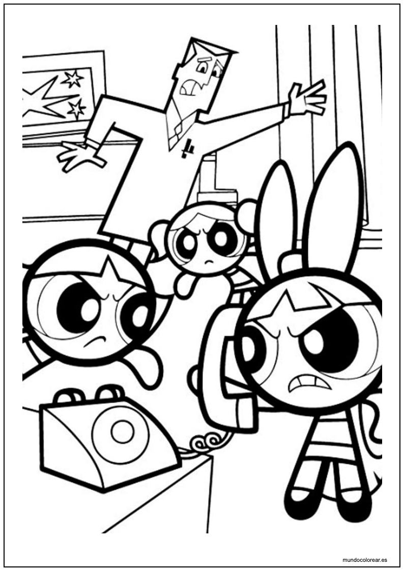 Dibujo De Las Supernenas Enfadadas Para Colorear