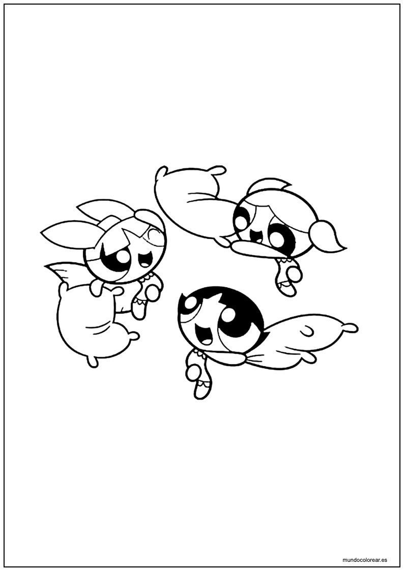 Dibujo De Las Supernenas Jugando Para Colorear