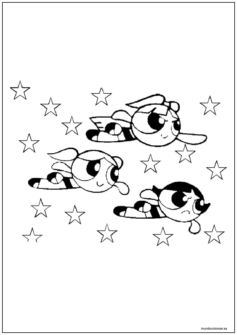 Dibujo De Las Supernenas Volando Para Imprimir