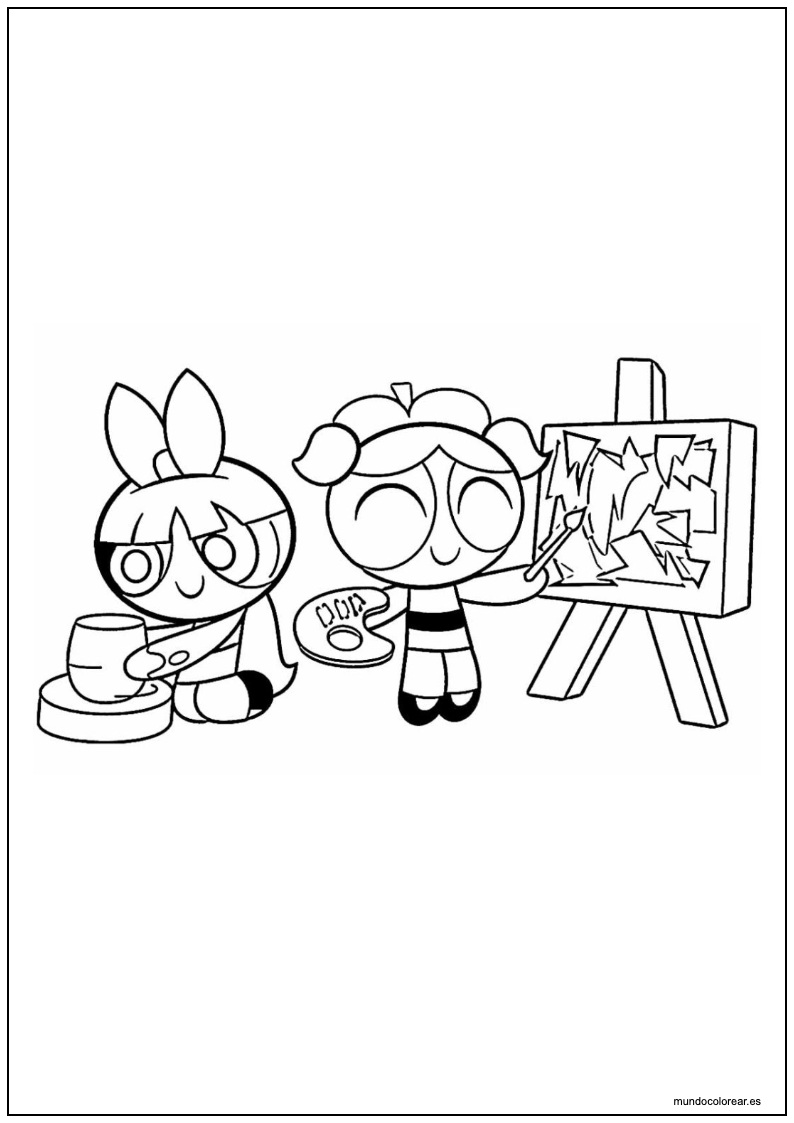 Dibujo De Pétalo Y Burbuja De Las Supernenas Pintando Para Imprimir